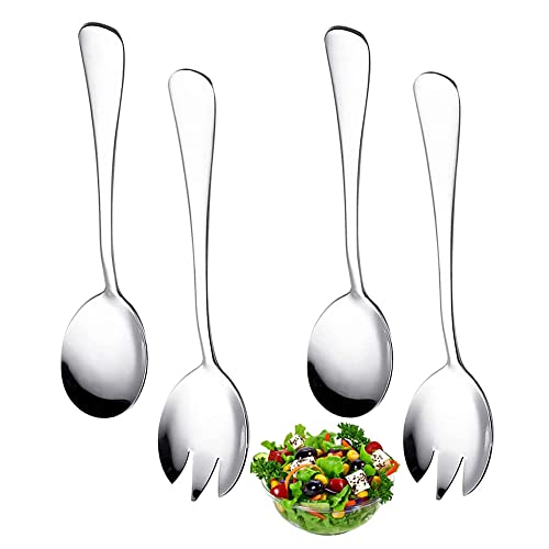 BEEK 2Z3P Salatbesteck Salatgabel 4-teiliges Set,Edelstahl Salatlöffel Gabel Besteck,spülmaschinengeeignet, Plastic von BEEK