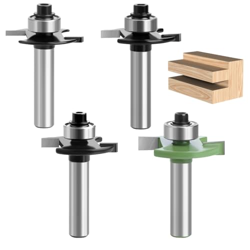 BEELUKY Fräser für Oberfräse BündigfräSer Scheibennutfräser Holzfräser für OberfräSe 8mm Schaft 4 Stück 2 mm 3 mm 4 mm 5 mm Langlebig und Scharf für Den Holzzuschnitt von BEELUKY