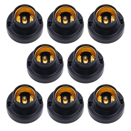 BEELUKY Lampenfassung E27 8 Stück Universal E27 Fassung zum Anschrauben Glühbirnen Fassung Flach Adapter für LED-Lampen Schwarz BEELUKY Lampenfassung E27 8 Stück Universal E27 Fassung zum Anschrauben Glühbirnen Fassung Flach Adapter für LED-Lampen Schwarz von BEELUKY