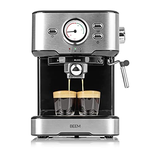 BEEM ESPRESSO-SELECT Espressomaschine im klassischen Design | Siebträgermaschine mit 15 bar und professioneller Milchschaumdüse für Ihre Kaffeespezialitäten | Barista Kaffee-Spezialitäten von BEEM