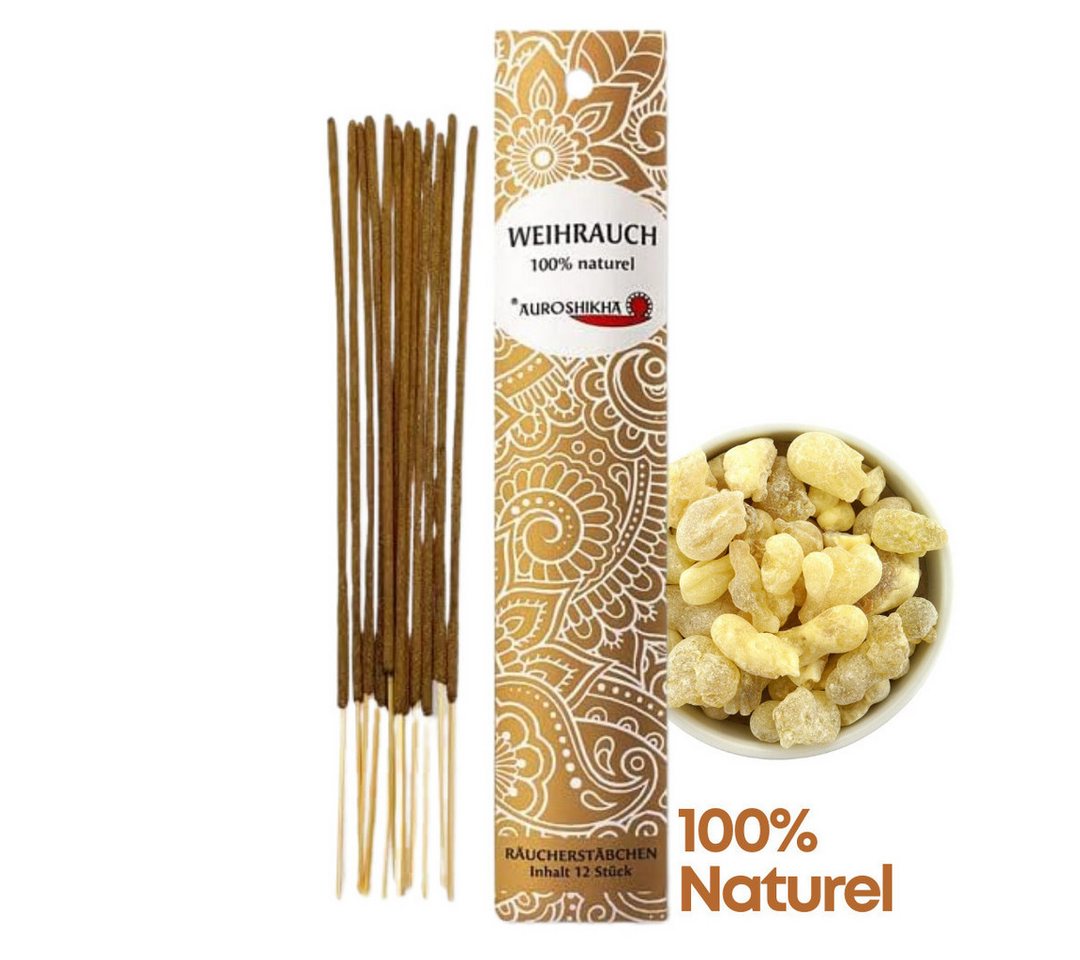 SHUAIVIBES Räuchermännchen Auroshikha Indische Räucherstäbchen 100% Naturell mit ätherischen Ölen, Positive Energie anziehen, Erleichterung von SHUAIVIBES