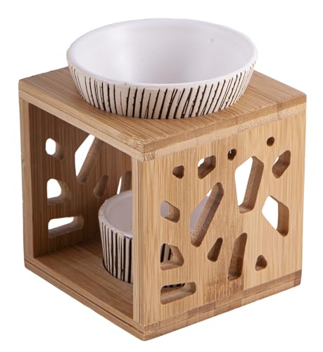 BEEMEN Shuaivibes Moderne Duftlampe Venus Teelicht mit Kerzenhalter, Aromalampe und Aromabrenner für Duftöl und Duftwachs mit Abnehmbarer Keramikschale und Holzgestell BEEMEN Shuaivibes Moderne Duftlampe Venus Teelicht mit Kerzenhalter, Aromalampe und Aromabrenner für Duftöl und Duftwachs mit Abnehmbarer Keramikschale und Holzgestell von BEEMEN