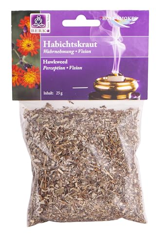 Habichtskraut 25g - Räucherwerk Duftende Hölzer, Kräuter, Blüten zum Räuchern auf Sieb und Holzkohle Naturreine Räucherstoffe für Entspannung, Reinigung von BEEMEN