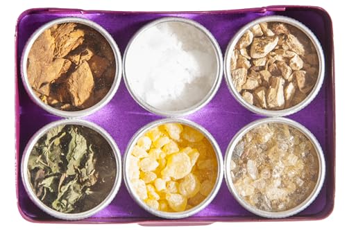 Konzentration Räuchersortiment zum Räuchern auf Sieb und Holzkohle Naturreine Räucherharze, Kräuter, Hölzer Berk Räucherwerkset von BEEMEN