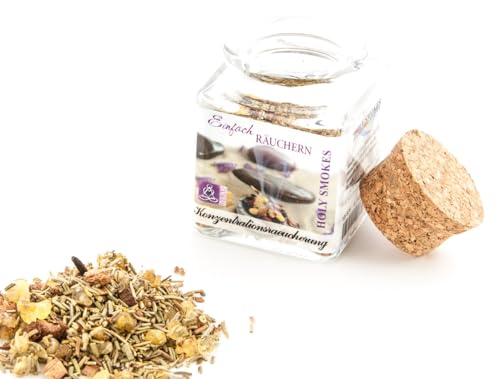 Konzentrationsräucherung Einfach Räuchern Räuchermischung zum Räuchern auf Sieb und Holzkohle Naturreine Räucherharze, Kräuter, Hölzer Berk Räucherwerkset von BEEMEN
