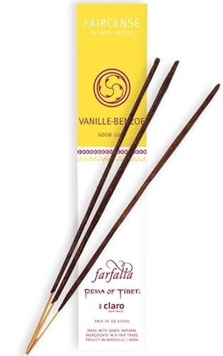 Farfalla Premium Bio Räucherstäbchen aus Tibet 10 Stück Natürliche Inhaltsstoffe Handgerollte Räucherwerke Faircense Incense Raumduft Indische Tratdition mit Bambusstab von BEEMEN