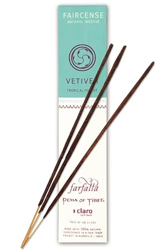 Farfalla Premium Bio Räucherstäbchen aus Tibet 10 Stück Natürliche Inhaltsstoffe Handgerollte Räucherwerke Faircense Incense Raumduft Indische Tratdition mit Bambusstab von BEEMEN