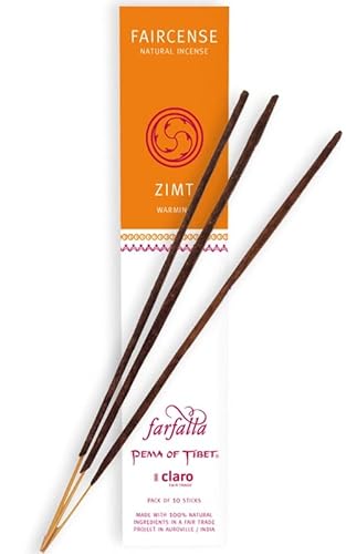 Farfalla Premium Bio Räucherstäbchen aus Tibet 10 Stück Natürliche Inhaltsstoffe Handgerollte Räucherwerke Faircense Incense Raumduft Indische Tratdition mit Bambusstab von BEEMEN