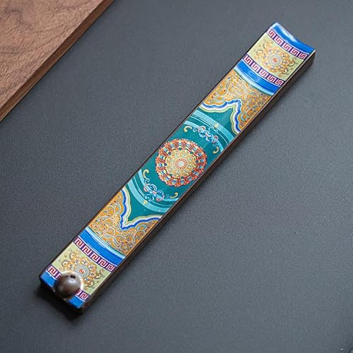 Räucherstäbchenhalter aus Keramik, Rauchstäbchenhalter aus Porzellan, Halterung für Räucherstäbchen Blatt Incense Holder Ceramic Alloy Ash Catcher von BEEMEN