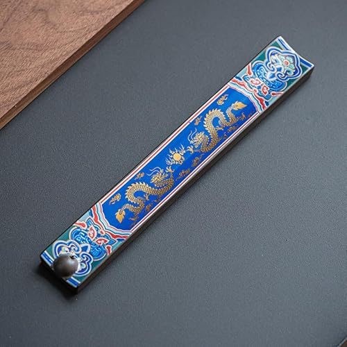 Räucherstäbchenhalter aus Keramik, Rauchstäbchenhalter aus Porzellan, Halterung für Räucherstäbchen Blatt Incense Holder Ceramic Alloy Ash Catcher von BEEMEN