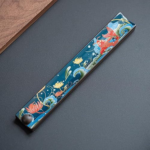 Räucherstäbchenhalter aus Keramik, Rauchstäbchenhalter aus Porzellan, Halterung für Räucherstäbchen Blatt Incense Holder Ceramic Alloy Ash Catcher von BEEMEN