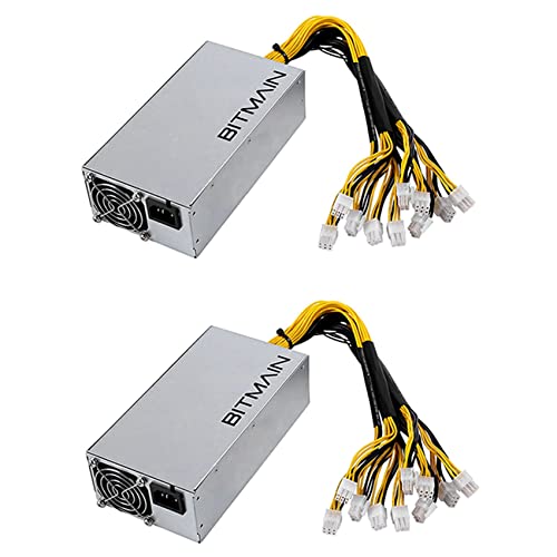 BEEOFICEPENG 2 x APW7 1800 W PSU Mining-Netzteil für Bitmain Antminer S9/L3 +/A6/A7/R4/S7/E9 mit 10 x PCI-E 6-poligen Anschlüssen von BEEOFICEPENG