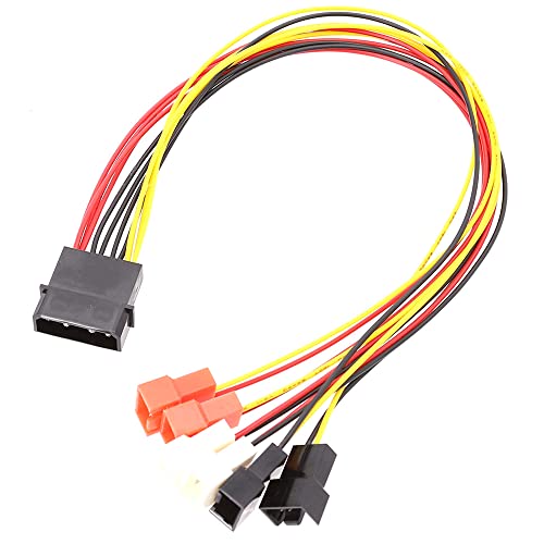 BEEOFICEPENG Anschluss Adapter Stromversorgung Lüfter 4 Pin Molex auf 3 Pin Kühllüfter 12 V 7 V 5 V von BEEOFICEPENG
