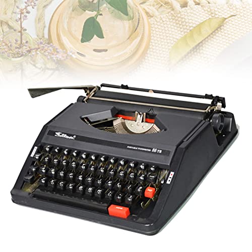 BEESOM Retro Schreibmaschinen, Vintage Schreibmaschine mechanisch,Schlanke und Langlebige Klassische Schreibmaschine für Schriftsteller, Literarische Retro-Sammlung Geschenk 30 * 30 * 10CM,Black von BEESOM