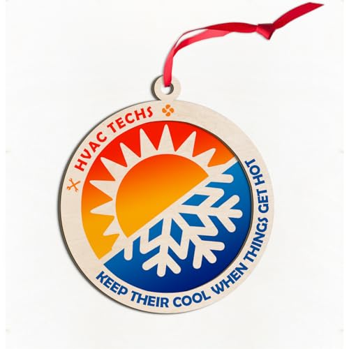 3D-Holz-HLK-Techniker-Ornamente für Weihnachtsbaumdekoration, Heizung, Belüftung, Klimaanlagentechniker, Weihnachtsdekoration, Heizung und Kühlung, HVAC-Techniker, Andenken, Geschenke für von BEETHIS