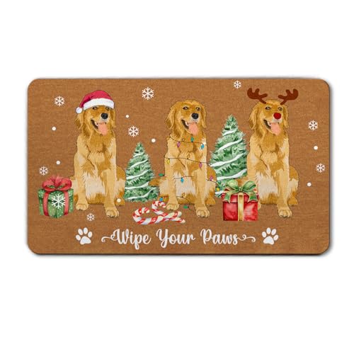 Fußmatte mit Aufschrift "Golden Retriever", Motiv: Goldene Hunde, für drinnen und draußen, rutschfest, Andenken, Geschenk für Hundeliebhaber, Haustierbesitzer, Hundemutter, Papa Fußmatte mit Aufschrift "Golden Retriever", Motiv: Goldene Hunde, für drinnen und draußen, rutschfest, Andenken, Geschenk für Hundeliebhaber, Haustierbesitzer, Hundemutter, Papa von BEETHIS
