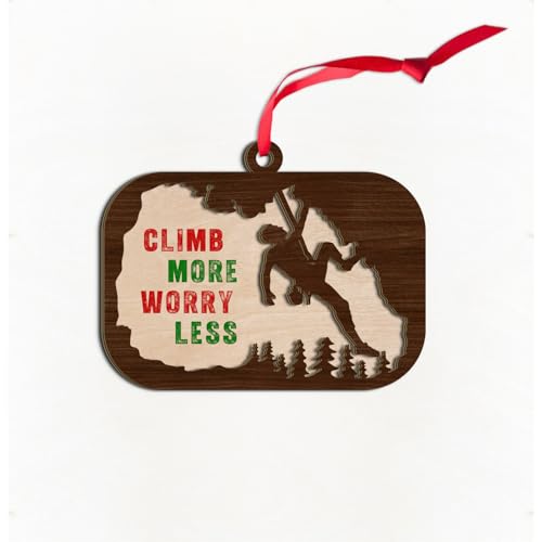 Hölzernes Kletter-Ornament für Männer, Kletter-Ornamente für Weihnachtsbaum, Bergsteiger, Ornamente, Andenken, Geschenke für Kletterer, Sportliebhaber, Bergsteiger, Wanderer, Klettern mehr Sorgen von BEETHIS