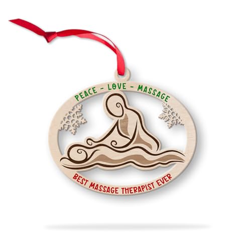 Holz-Massagetherapeuten, Ornamente für Weihnachtsbaum, beste Massagetherapeutin aller Zeiten, Weihnachtsdekoration, Friedensliebe-Massage – Spa- und Wellness-Andenken, Geschenke für von BEETHIS