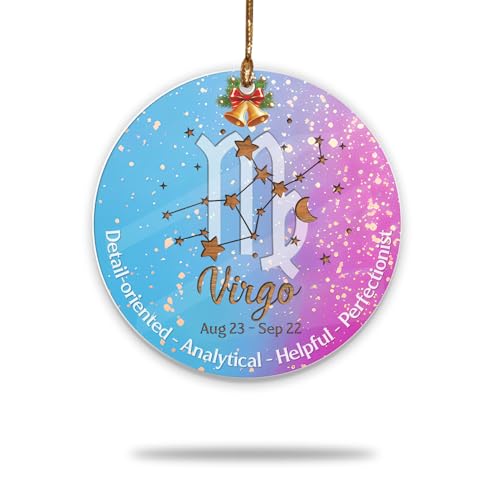 Jungfrau Sternzeichen Weihnachten Ornament 2025, Sternzeichen Jungfrau Ornamente, Horoskop Ornamente für Weihnachtsbaum, Sternbild Dekoration für Astrologie-Liebhaber, detailorientiert, analytisch Jungfrau Sternzeichen Weihnachten Ornament 2025, Sternzeichen Jungfrau Ornamente, Horoskop Ornamente für Weihnachtsbaum, Sternbild Dekoration für Astrologie-Liebhaber, detailorientiert, analytisch von BEETHIS