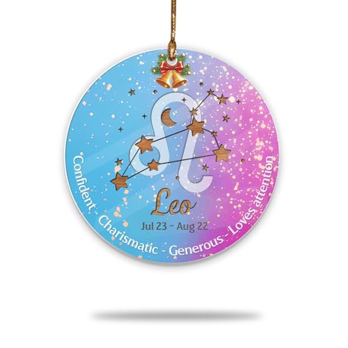 Löwe Sternzeichen Weihnachten Ornament 2025, Sternzeichen Löwe Ornamente, Horoskop Ornamente für Weihnachtsbaum, Sternbild Dekoration für Astrologie-Liebhaber, selbstbewusst, charismatisch, großzügig Löwe Sternzeichen Weihnachten Ornament 2025, Sternzeichen Löwe Ornamente, Horoskop Ornamente für Weihnachtsbaum, Sternbild Dekoration für Astrologie-Liebhaber, selbstbewusst, charismatisch, großzügig von BEETHIS