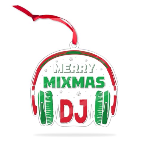 Merry Mixmas DJ-Ornamente für Weihnachtsbaum-Dekoration, bester DJ aller Zeiten, Weihnachtsdekoration, Andenken-Dekor, festliche Disco-Musik, Deejay mit Kopfhörern, Geschenk für Musikliebhaber und Merry Mixmas DJ-Ornamente für Weihnachtsbaum-Dekoration, bester DJ aller Zeiten, Weihnachtsdekoration, Andenken-Dekor, festliche Disco-Musik, Deejay mit Kopfhörern, Geschenk für Musikliebhaber und von BEETHIS