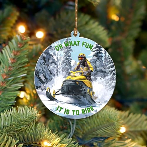 Schneemobil-Ornament 2025, Schneemobil Ornamente für Weihnachtsbaum, Schneeskifahren, Outdoor-Sportdekoration, Schneemobil-Geschenke, Schneemobilfahrer, Geschenke für Schneemobilfahrer, Skifahrer von BEETHIS