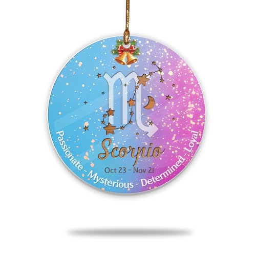 Skorpion Sternzeichen Weihnachten Ornament 2025, Sternzeichen Skorpion Ornamente, Horoskop Ornamente für Weihnachtsbaum, Sternbild Dekoration für Astrologie-Liebhaber, leidenschaftlich, geheimnisvoll von BEETHIS