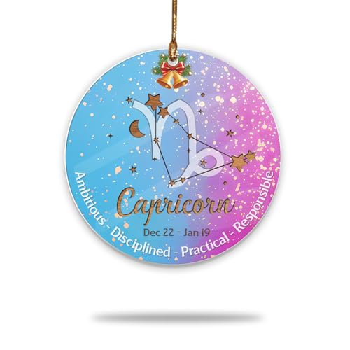 Steinbock Sternzeichen Weihnachtsdekoration 2025, Sternzeichen Steinbock Ornamente, Horoskop Ornamente für Baum, Sternbild Dekoration für Astrologie-Liebhaber, ehrgeizig, diszipliniert, praktisch Steinbock Sternzeichen Weihnachtsdekoration 2025, Sternzeichen Steinbock Ornamente, Horoskop Ornamente für Baum, Sternbild Dekoration für Astrologie-Liebhaber, ehrgeizig, diszipliniert, praktisch von BEETHIS