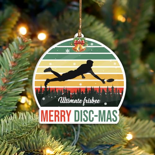 Ultimate Frisbee Weihnachtsschmuck für Mädchen, weibliche Frisbee Ornamente für Baum, Frauen Sport Themed hängende Dekoration, Retro Disc Holzornamente, Andenken Geschenke für Spieler, Team, Coach Ultimate Frisbee Weihnachtsschmuck für Mädchen, weibliche Frisbee Ornamente für Baum, Frauen Sport Themed hängende Dekoration, Retro Disc Holzornamente, Andenken Geschenke für Spieler, Team, Coach von BEETHIS