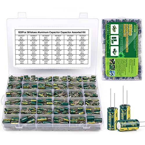 BEEYUIHF 925 Stück 36 Wert Elektrolytkondensator Sortimentsbox Kit 1uF-1500uF Niedriger ESR Kondensatoren BEEYUIHF 925 Stück 36 Wert Elektrolytkondensator Sortimentsbox Kit 1uF-1500uF Niedriger ESR Kondensatoren von BEEYUIHF