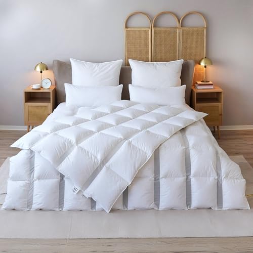 BEFA NATUR Made in Germany Clima Daunendecke 200x200 cm aus 90% Daunen und 10% Federn, Ganzjahresdecke, Allergiker geeignet (Nomite), Öko-Tex 100 Klasse 1, EN Standart 12934, Downpass von BEFA NATUR