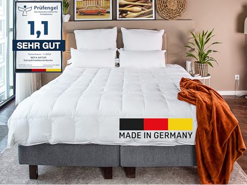 BEFA NATUR Made in Germany Daunenbettdecke 135x200 cm, Bettdecke aus Daunen, Sommerdecke, Allergiker geeignet (nomite), Öko-Tex 100 Klasse 1 Zertifiziert von BEFA NATUR