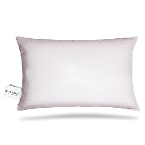 BEFA NATUR Made in Germany Federkissen 50x70 cm aus 100% Federn, Allergiker geeignet (Nomite), Öko-Text 100 Klasse 1 Zertifiziert, EN Standart 12934, Downpass von BEFA NATUR