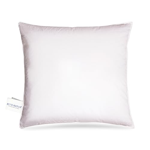 BEFA NATUR Made in Germany Federkissen 40x40 cm aus 100% Federn, Allergiker geeignet (Nomite), Öko-Text 100 Klasse 1 Zertifiziert, EN Standart 12934, Downpass (4 Stück) von BEFA NATUR