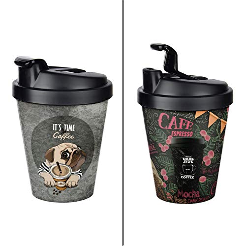 BEFA 2 Kaffeebecher to Go | BPA Frei | Coffee to go | 400ml | Auslaufsicherer Deckel mit Trinkverschluss | Kaffee | mit Doppelwand Isolierung | 2 Stück (Variante 1) von BEFA