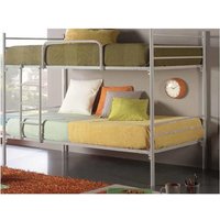 Metall-etagenbett luna - Silber - 90 x 190 - Mit Bettkasten - Weiss, Silber von BEFARA