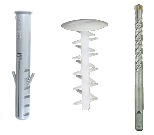 Gerüstbauer SET | Dübel PDK100 mit Kragen 14x100 mm, 100 Stück + Dübelstopfen mit Kreuzlamelen14x40 mm, 100 Stück + Hammerbohrer 14x210/150, 1 Stück von BEFEST24