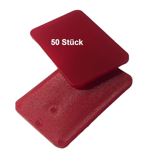 Premium Unterlegplatten STONE, BEFEST24® 60x40 mm, Stärken 1.5, 3, 5, 10, 15, 20 mm Unterlegplatten Polypropylen, Belastbar bis 5 Tonen M.in China? NEIN! Danke! Buy European! (Rot 3 mm 50 St.) von BEFEST24