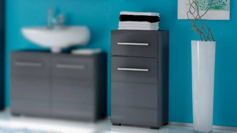 BEGA BBK Badkommode Badezimmer Kommode Badschrank graumetallic Hochglanz von BEGA BBK