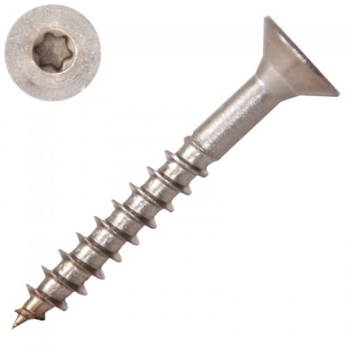 Spanplattenschrauben Edelstahl V2A Schrauben DIN 9135 Größe auswählen Ø 4,5 x 60mm / 200 Stück von BEHA