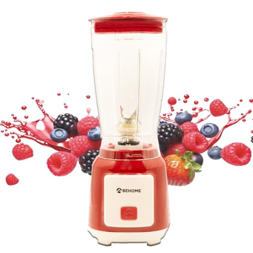 BEHOME Standmixer 250 W | Smoothie Maker Becher 600 ml, Hochleistungsstandmixer Kraftvoller roter von BEHOME