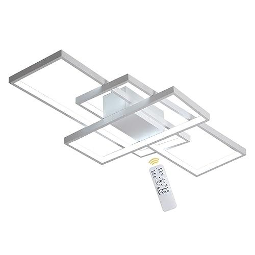 BEHWU LED-Deckenleuchte Rechteckig,Weiß, Schwarz,90cm(70 W),110cm(85 W),140cm(105 W), LED-Deckenleuchte Aluminium + Kieselgel Geeignet For Schlafzimmer, Esszimmer, Küche,Wohnzimmer von BEHWU