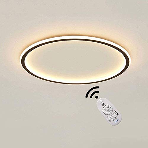 BEHWU LED Deckenleuchte rund Lampe Moderne Wohnzimmerlampe Ring Designer Deckenlampe Metall Acryl Beleuchtung Schlafzimmer Küche Esszimmer Lichter Dimmbar 3000K-6000K Φ50CM 36W von BEHWU