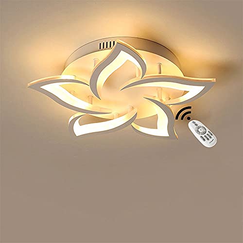 LED Deckenleuchte Moderne Dimmbare Kreative Blumenform Design Deckenlampe mit fernbedienung Metall Acryl Blütenblätter Deckenlicht Schlafzimmer Wohnzimmer Büro das Einkaufszentrum Kinderzimmerlampe von BEHWU