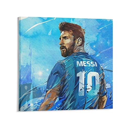 Lionel Messi, Kunstdruck, Fußballer-Poster, coole Kunstwerke, Malerei, Wandkunst, Leinwanddrucke, hängende Bild, Heimdekoration, Poster, Geschenkidee, 40 x 40 cm von BEIAI