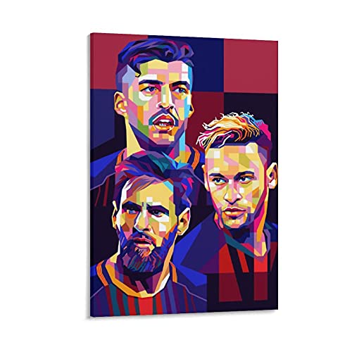 Lionel Messi Neymar Luis Suarez Kunstdruck, Bild, Leinwand, Poster, Wandfarbe, Kunst, Poster, Dekoration, moderne Heimkunstwerke, Geschenkidee, 20 x 30 cm von BEIAI