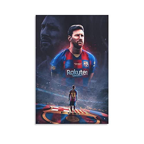 Lionel Messi Poster Fußballer Wandkunst Poster Geschenke Schlafzimmer Drucke Heimdekoration Hängendes Bild Leinwand Malerei Poster 40 x 60 cm von BEIAI