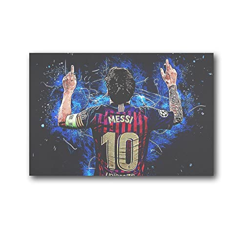 Lionel Messi Poster Fußballliga Sport Poster Wandkunst Gemälde Leinwand Geschenk Wohnzimmer Drucke Schlafzimmer Dekor Poster Kunstwerke 40 x 60 cm von BEIAI