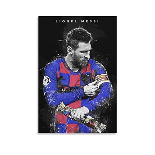 Lionel Messi Poster Sport Wandkunst Poster Geschenke Schlafzimmer Drucke Heimdekoration Hängendes Bild Leinwand Malerei Poster 50 x 75 cm von BEIAI