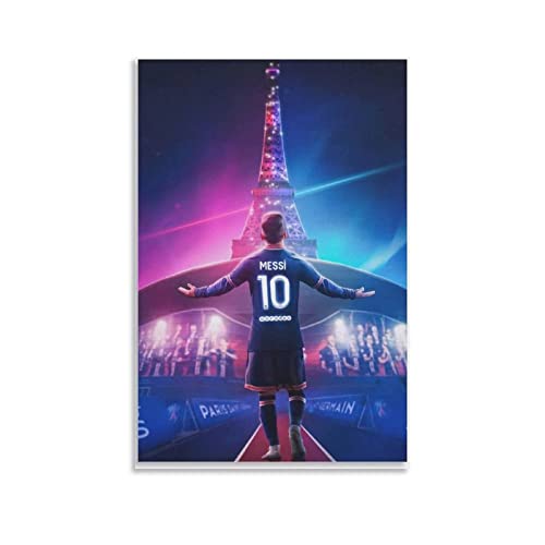 Lionel Messi Striker Fußball Poster Zimmer Ästhetischer Poster Druck Kunst Wandbild Leinwand Poster Geschenke Moderne Schlafzimmer Dekor 50 x 75 cm von BEIAI